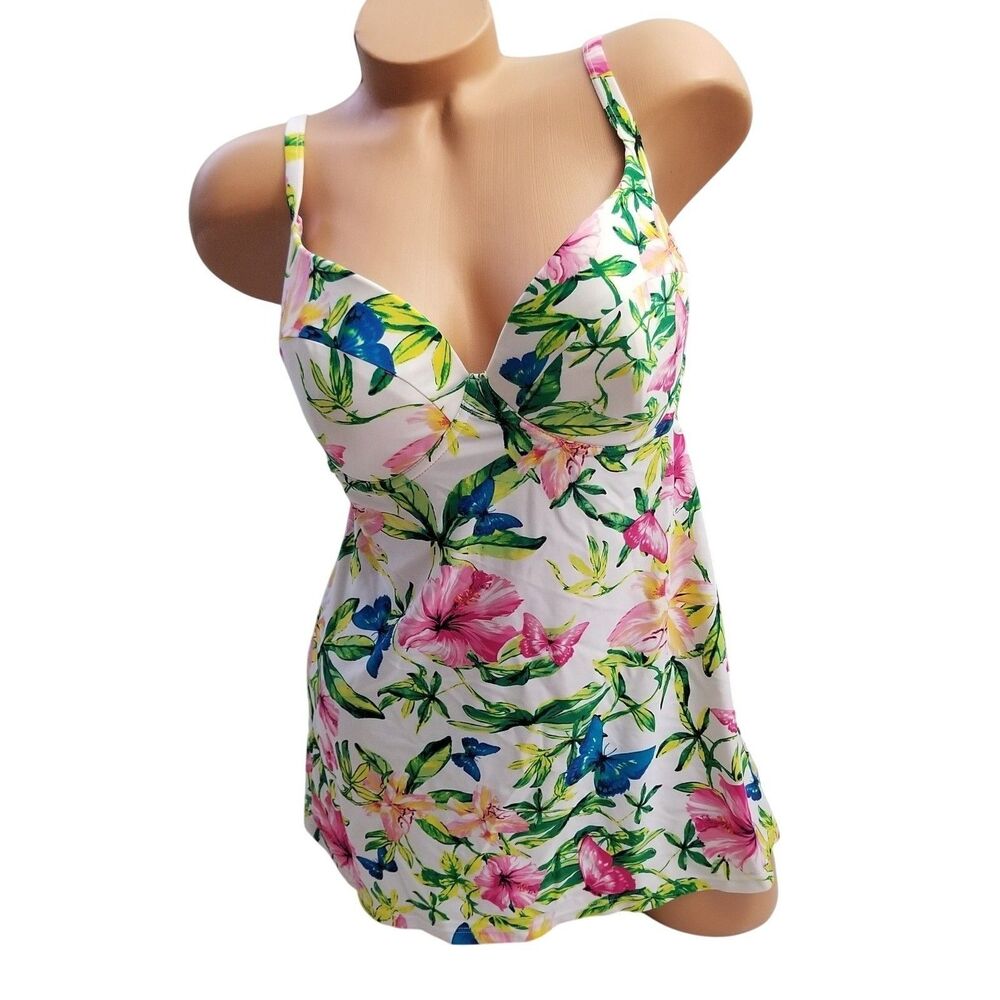 Smart & Sexy Swim Tankini 38D Swimwear floral underwire - Picture 3 of 5
